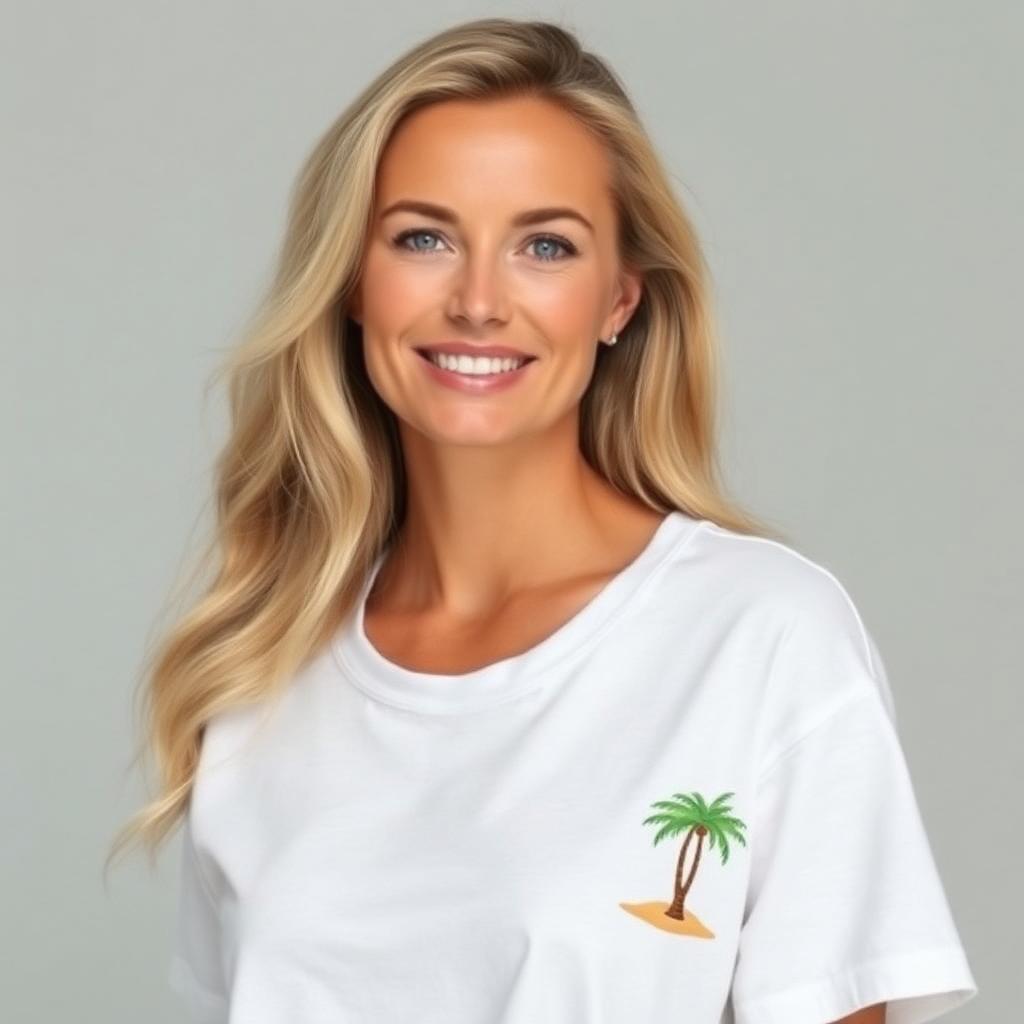 Palm Print T-shirt – model draagt het shirt