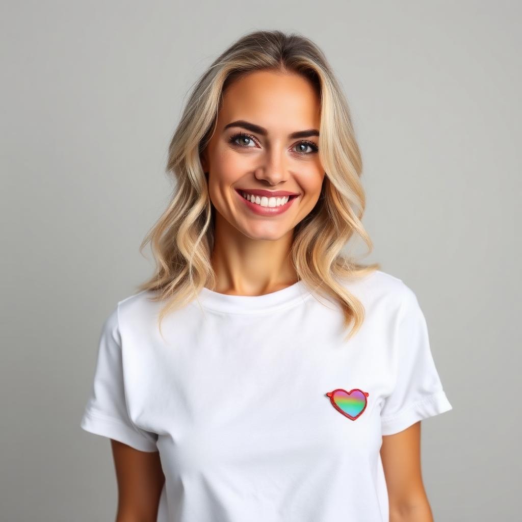 Sunglasses Print T-shirt – model draagt het shirt